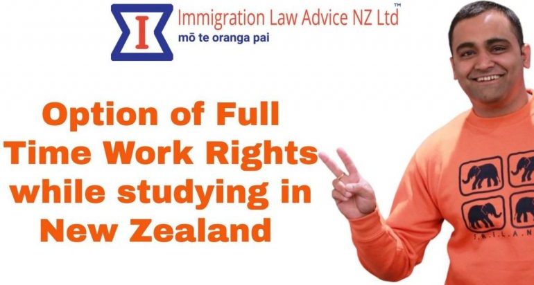 The option of full-time work rights while studying in New Zealand
